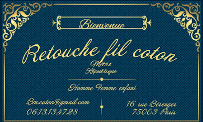 Retouche Fil Coton, Couturier à Paris 03