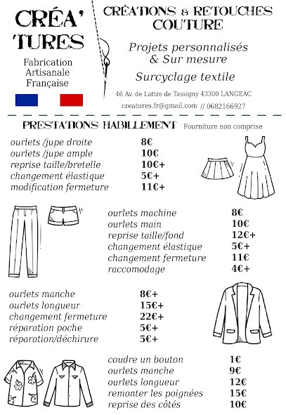 Créa'Tures, Couturier à Langeac